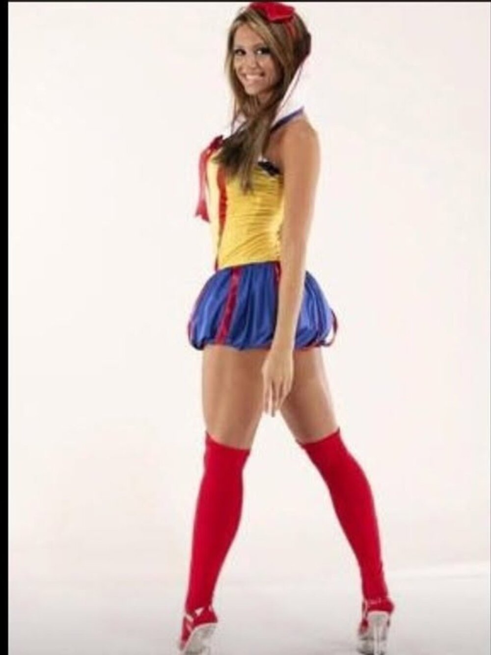 Snow White Sexy Halloween Costume Mini Dress Red Blue Yellow